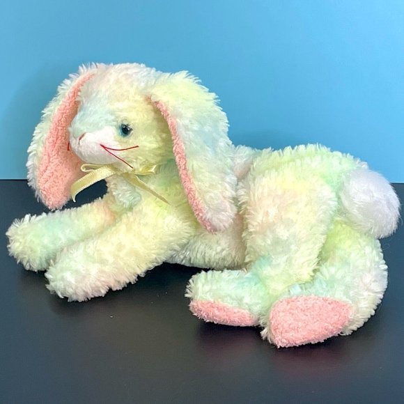 Beautifully Detailed Pastel Laying Bunny‎ Rabbit 7" Plush Stuffed Animal Toy - Picture 3 of 3
